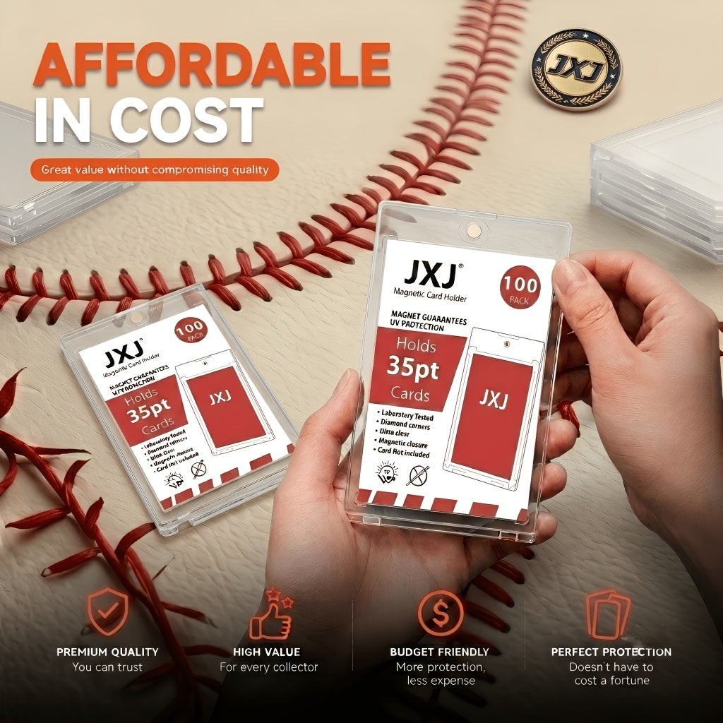 [400ct Magnetic Card Holder] - One Touches for Trading Cards, Hard Plastic Construction, 35pt Thick Card Case Protector for Baseball, And Trading Cards, Perfect Christmas And Halloween Gifts