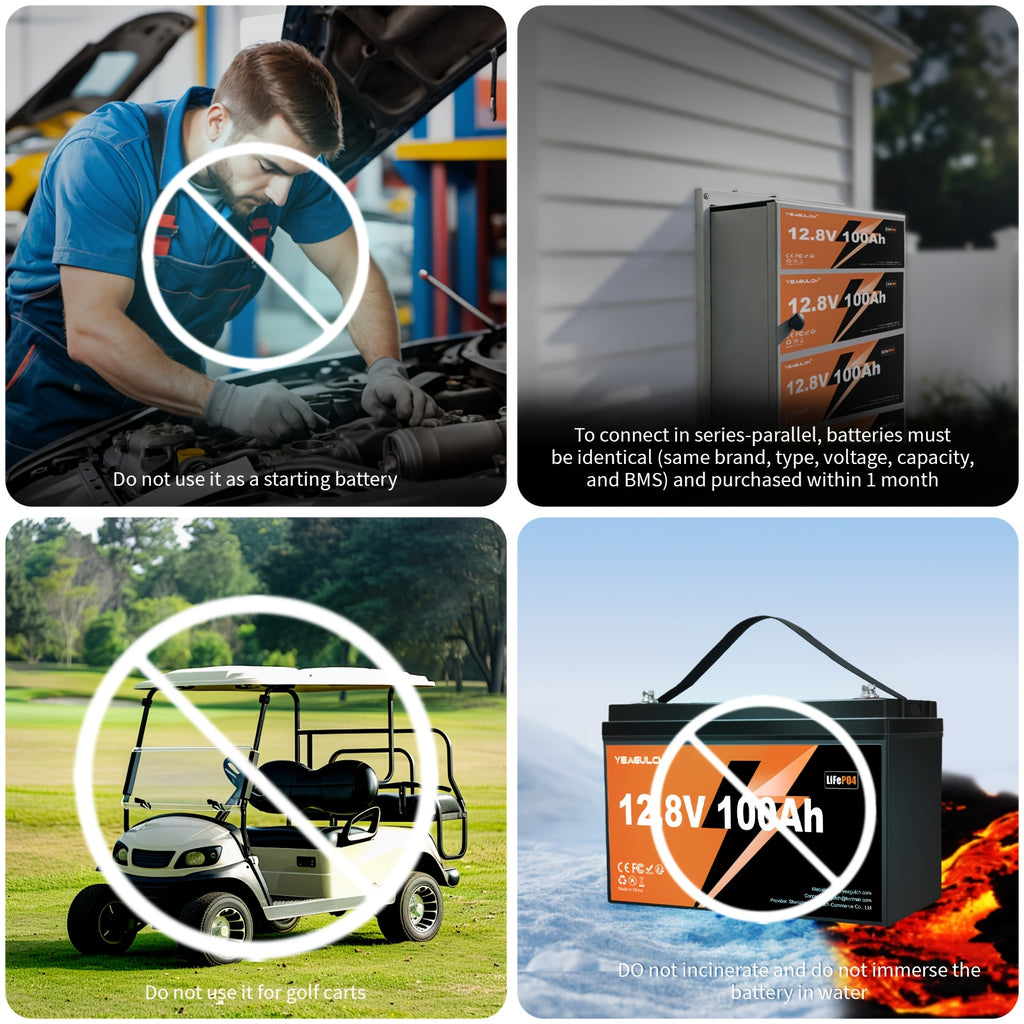 [Lithium Battery 12V] 12V 100Ah LiFePO4 Lithium Battery With 100A BMS, Deep Cycle Marine Battery 12V, Max 1280Wh Energy, Group 24 For RVs, Vans, Trailers, Motorhomes, And Boats