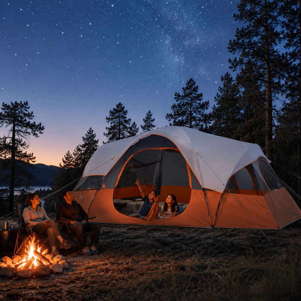 Spacious 10-Person for family Camping Tent, 2-Room Privacy Cabin Tent, And Windproof with Mesh Window, Easy Setup for Family Outdoor Trips And Backyard Parties