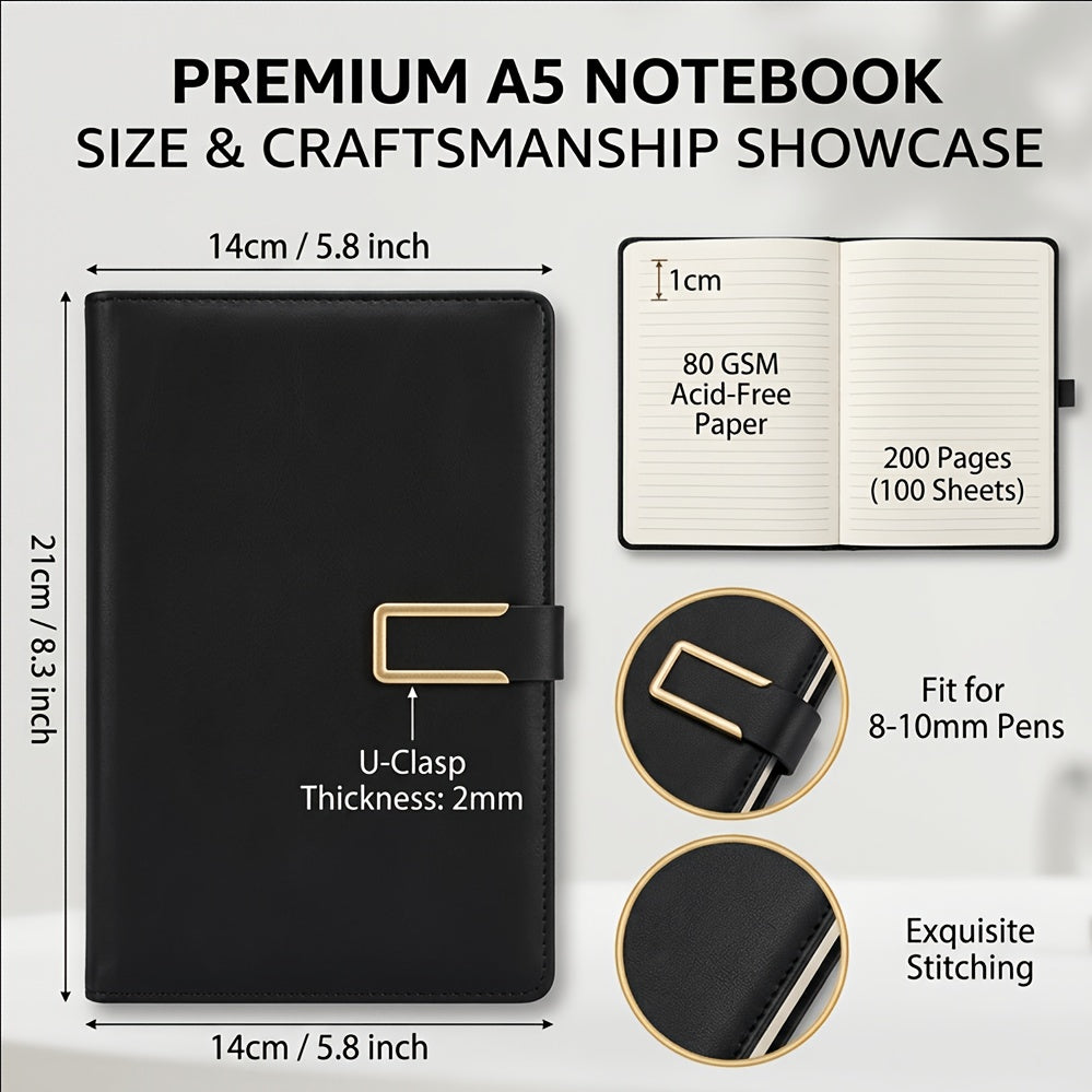 48 PACK Hardcover Leather Notebook, 200 Pages Lined Notebook 80 GSM Thick Durable Paper, Bulk for School Office Business Use, Back to School Supplie, Corporate Procurement Supplie