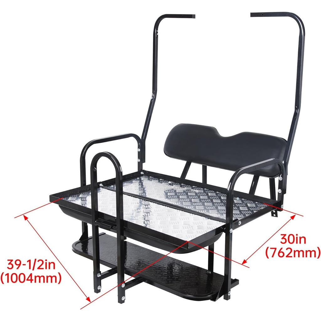 For 1982-2000 Club Car DS Golf Cart Flip Folding Rear Back Seat Kit w Grab Bar