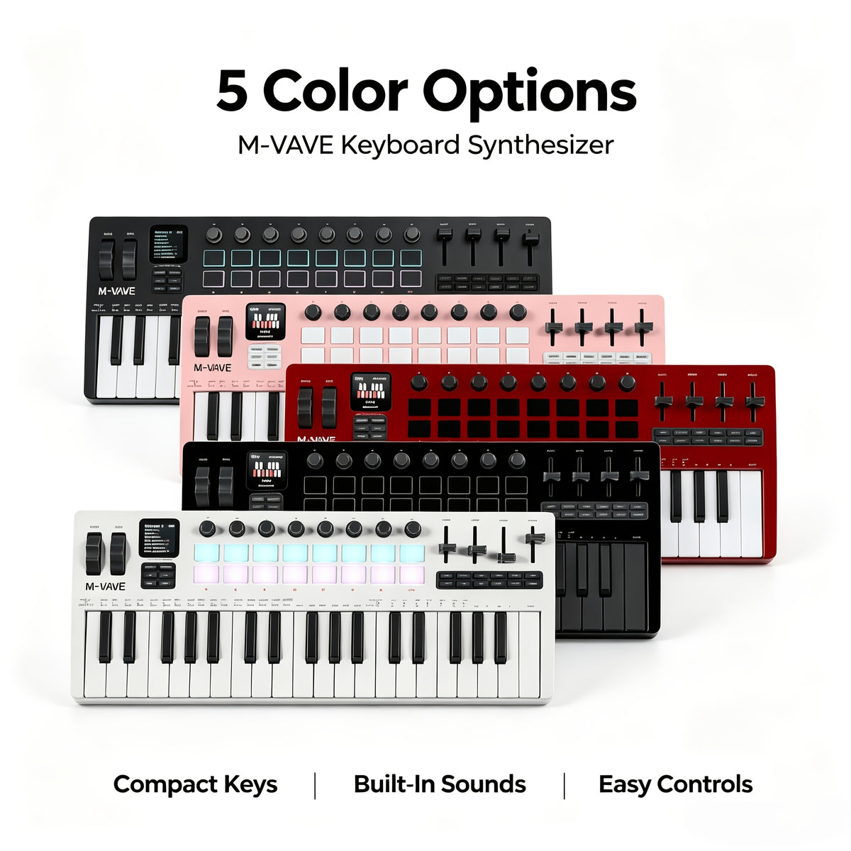 M-VAVE SMK37PRO Professional MIDI Keyboard with 37 Keys, Wireless for Music Composition And Synthesis