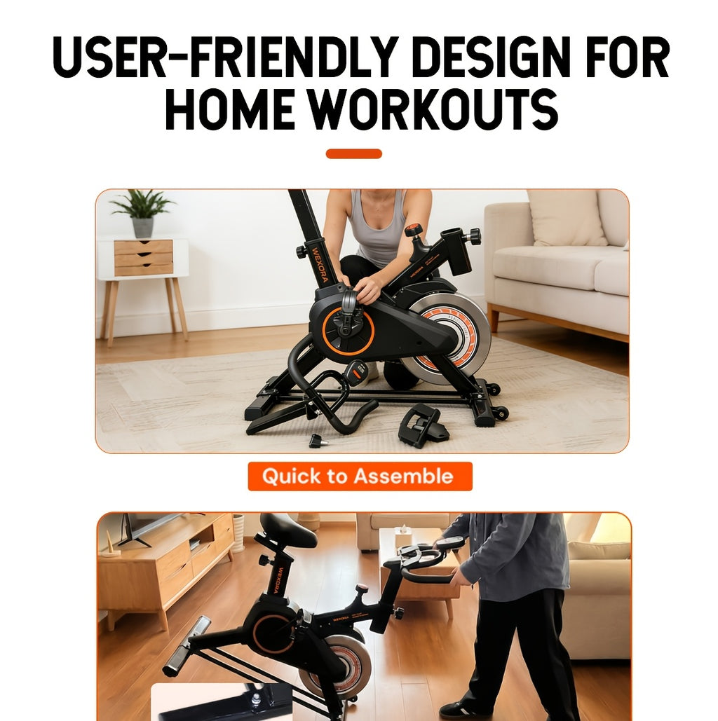 1pc Heavy-Duty Magnetic Bike for Home Gym - Adjustable Magnetic & Belt Drive System, Quiet Indoor Cycling Bike with Magnetic Brakes, Suitable for Home Gyms, Rehabilitation Training, for Home Fitness Equipment, Christmas Gifts