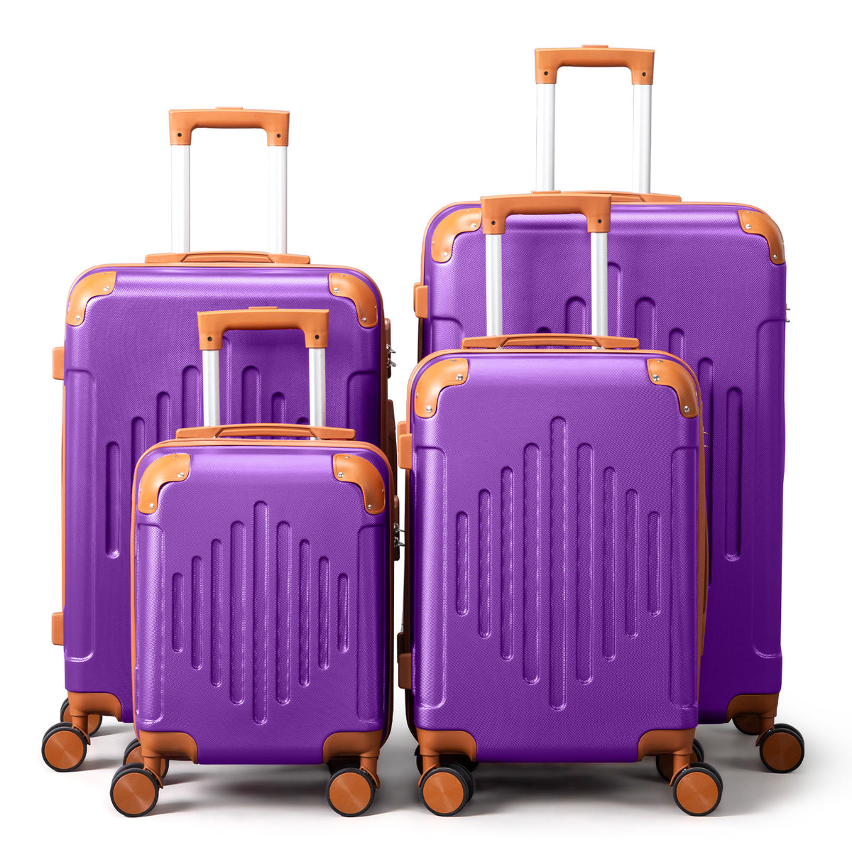 4 Pc Luggage Sets, Durable Hard Shell 4 Piece Set Suitcase with Spinner Wheels, Hardside Lightweight Luggage set, Large Travel Luggage Set (16"20" 24" 28"), mixed color