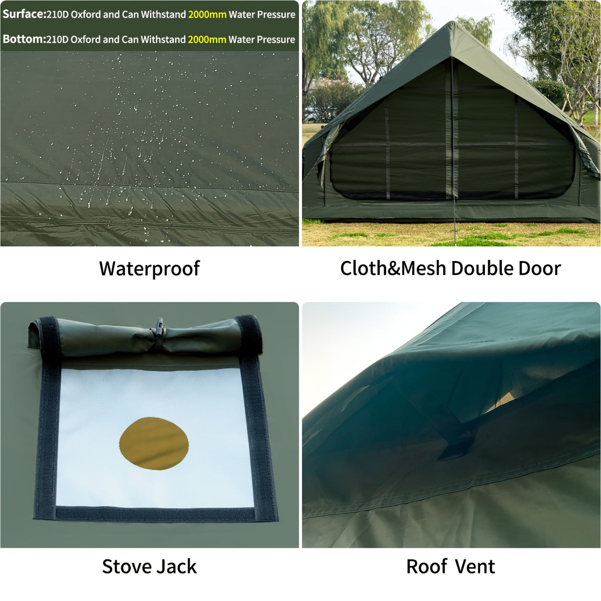 65 Sq.ft Inflatable Camping Tent For 3-4 Person, Self-Supporting Air Tent With Easy Setup, Windproof Cabin Tent With Mesh Windows, Portable Inflatable Tent For Outdoor Camping, Hiking, Backpacking & Travel