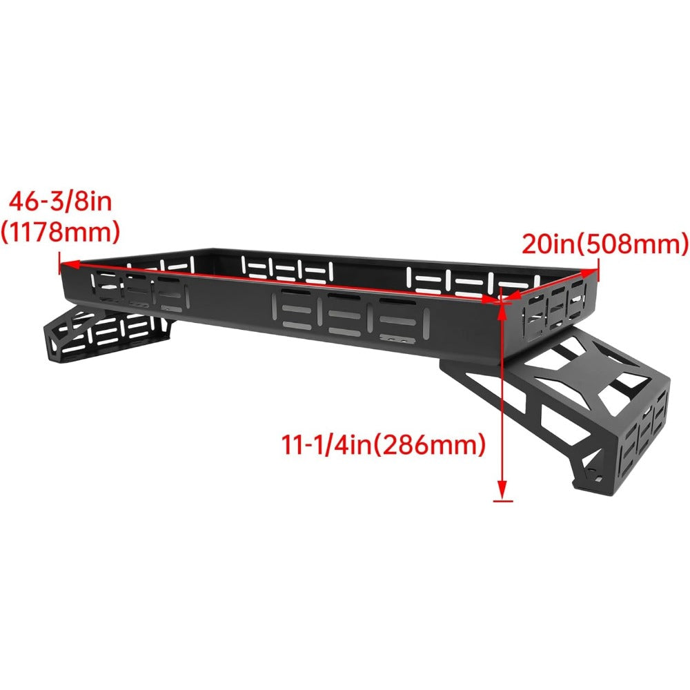 Overbed Cargo Rack UTV Compatible with Fully Adjustable Mounting Brackets Accommodate Bed Rail Widths from 39.7" - 56.3" (Inside Width) Full-Bed Rack