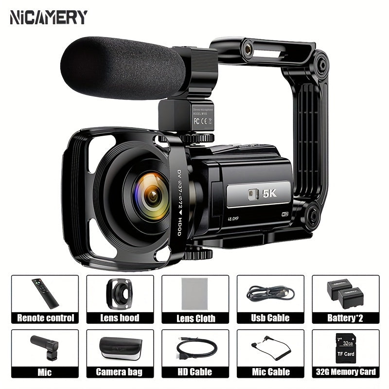 NEW 5K 30FPS Video Camera, 16x Digital Zoom 48MP UHD WiFi IR Night Vision Video Camera, 3.0 Inch 270 Degree Rotatable Touch Screen, 6-axis Stabilization Vlog Camera, Outdoor Essential Video Camera, Christmas Gift.