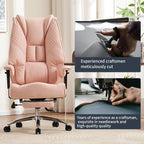 [PU Leather Executive Chair] Efomao Desk Office Chair 400LBS, Big And Tall Office Chair, PU Leather Computer Chair, Executive Office Chair With Leg Rest And Lumbar Support