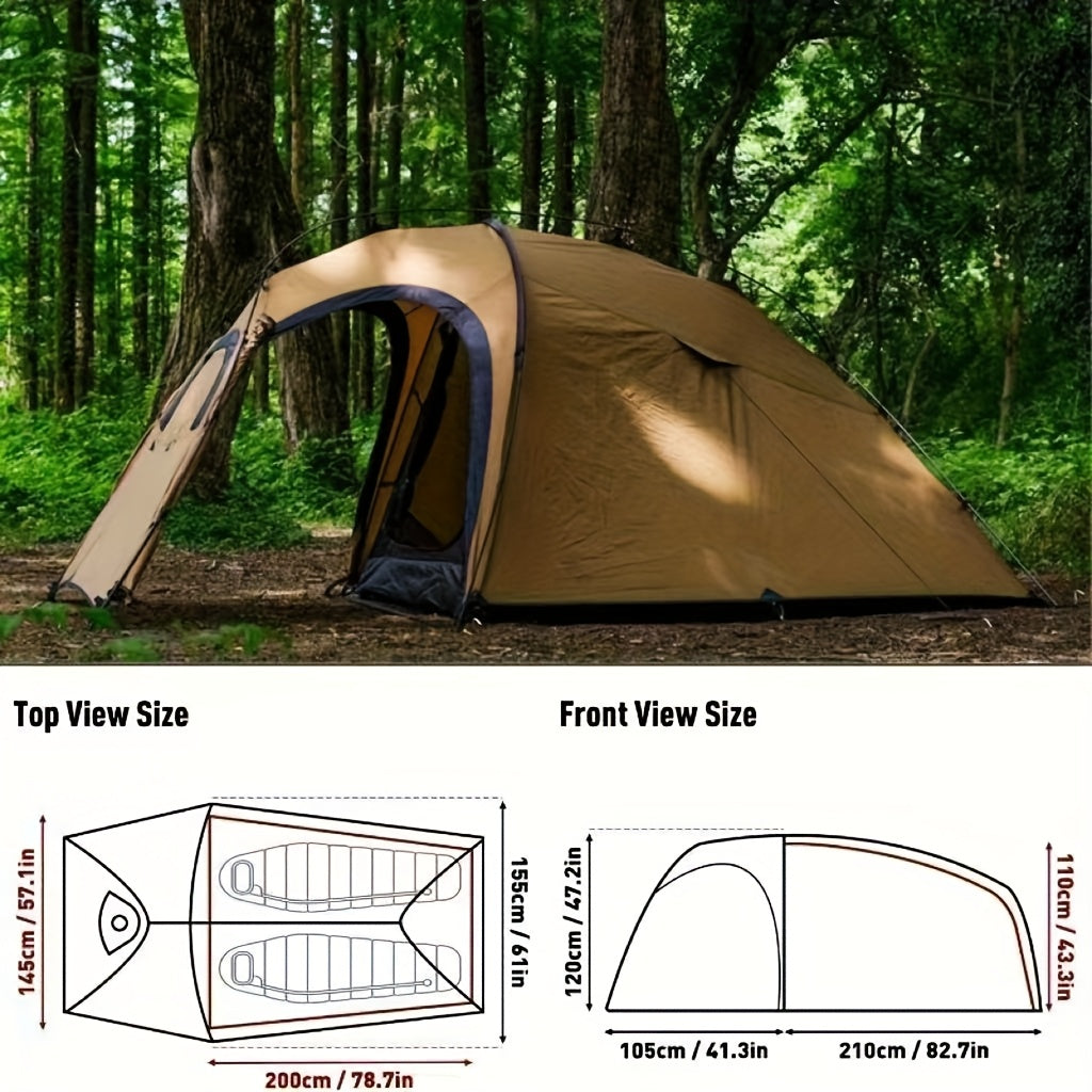 Campravox Hot Tent for Camping with Chimney, a Portable Backpacking Tent Featuring an Inner Tent And Stove Jack, Suitable for 1-2 People for Outdoor Hiking And Hunting