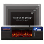 Fireplace TV Stand for Up to 80-Inch TVs with 36-Inch Fireplace, Modern Entertainment Center for Living Rooms