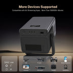 Smart Projector 8K Support Native 1080P, FHD Portable Projector, 5G WiFi And Bt5.4, Auto Focus & Keystone, 1400ANSI, Android 14, Compatible with PS5, Smartphones And Laptops, Perfect Gift!