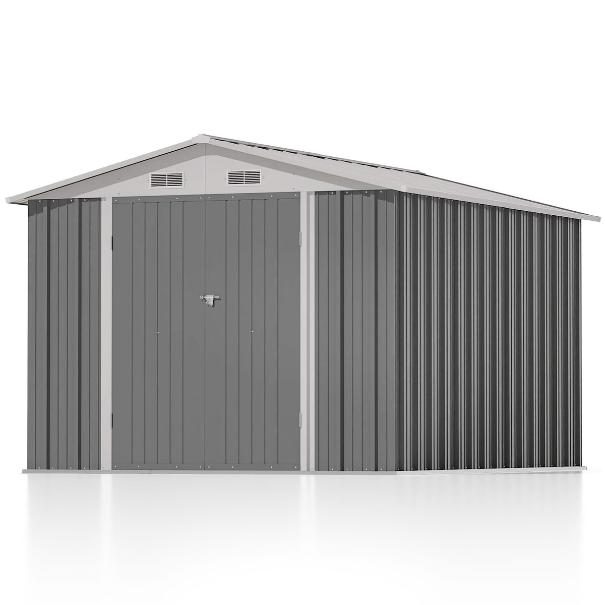 Outdoor Storage Shed by GUNJI, Lockable Steel Tool House in 5 x 2.7 ft or 8 x 10 ft Options