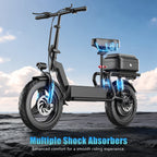 749W Peak Power, 48V 15AH Electric Scooter for Adults, 19.9MPH with Seat and Basket, 35 Miles Range, 14-inch Tires - the Ideal Companion for Your Commuting and Shopping Needs!