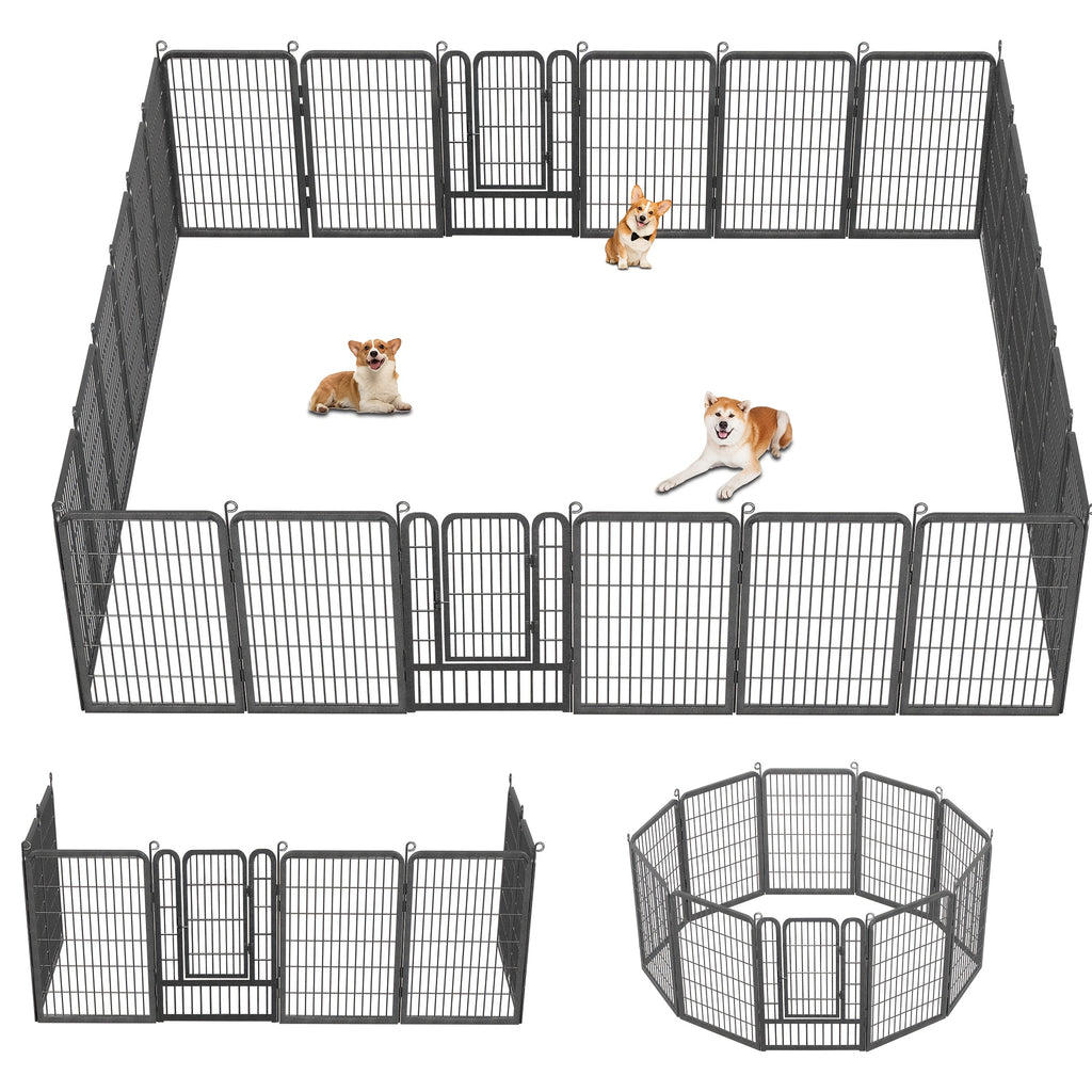 24/20/14/10 Panels Dog Playpen Outdoor, Indoor Pen for Large/Medium/Small Dogs Animals Heavy Duty Pet Exercise Pen for Puppy/Rabbit Portable Dog Fence for RV Camping Garden Yard