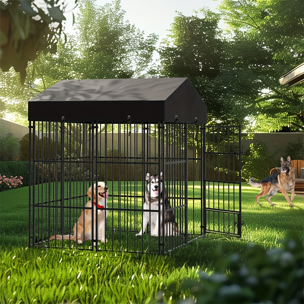 3 Size Metal Dog Kennel Large Outdoor Welded Wire Dog Kennel Pet Playpen Heavy Duty Dog Crate Cage