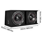 VEVOR Subwoofer Bass Package, 12 in, 1200W RMS, Dual Car Audio Subwoofer and Amp Package, with Loaded Enclosure, Separate Amplifier, and Wiring Kit, for Various Vehicles Trunks, Car Audio Systems