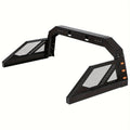 Truck Roll Bar Chase Rack Adjustable with 6 Amber Auxiliary Side Marker Lamps, Universal Fit for Pickup Trucks