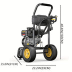 BLUBERY 3500 PSI Cold Water Gas Pressure Washer, 2.6 GPM Pressure Washer, 30Ft Pressure Hose, Black, Without Battery