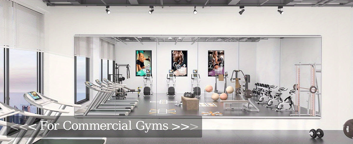 Hasipu Home Gym Mirror Large Full Body Mirror for Yoga, Large Wall Mirror Full Length for Fitness, Garage, Dance Studio, 0.16in Tempered Glass Frameless Mirror-1pc/2pcs/3pcs