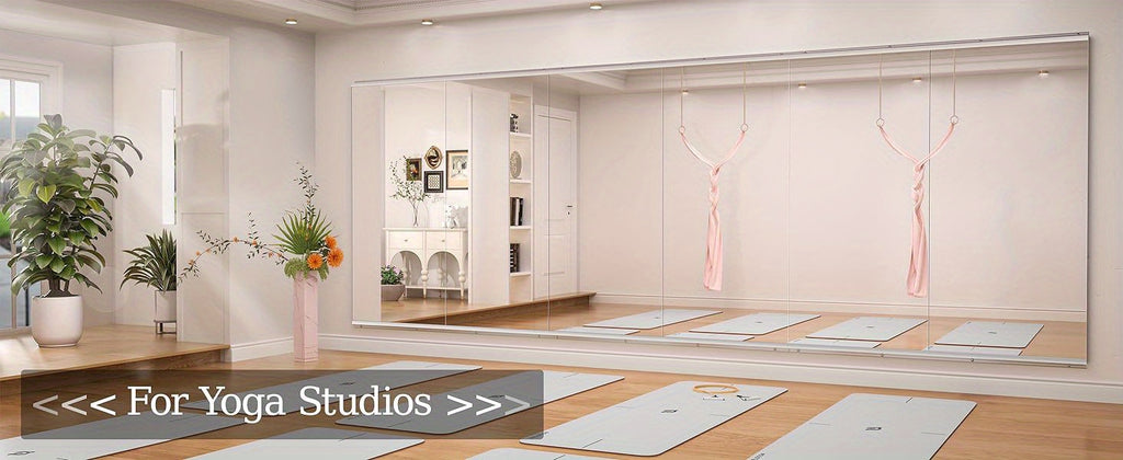 Hasipu Home Gym Mirror Large Full Body Mirror for Yoga, Large Wall Mirror Full Length for Fitness, Garage, Dance Studio, 0.16in Tempered Glass Frameless Mirror-1pc/2pcs/3pcs
