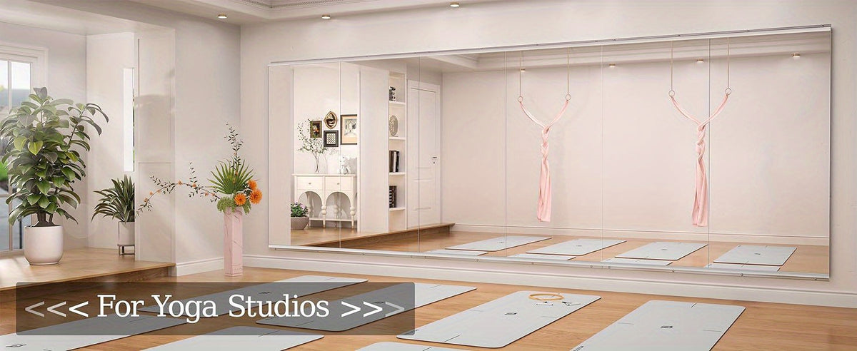 Hasipu Home Gym Mirror Large Full Body Mirror for Yoga, Large Wall Mirror Full Length for Fitness, Garage, Dance Studio, 0.16in Tempered Glass Frameless Mirror-1pc/2pcs/3pcs
