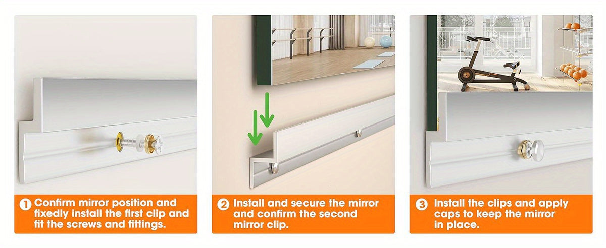 Hasipu Home Gym Mirror Large Full Body Mirror for Yoga, Large Wall Mirror Full Length for Fitness, Garage, Dance Studio, 0.16in Tempered Glass Frameless Mirror-1pc/2pcs/3pcs