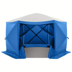 Pop-up Gazebo, 12x12ft Camping Gazebo, Outdoor Screen Gazebo, with Side Walls, Portable Hub Tent, with Tote Bag And Ground Stake