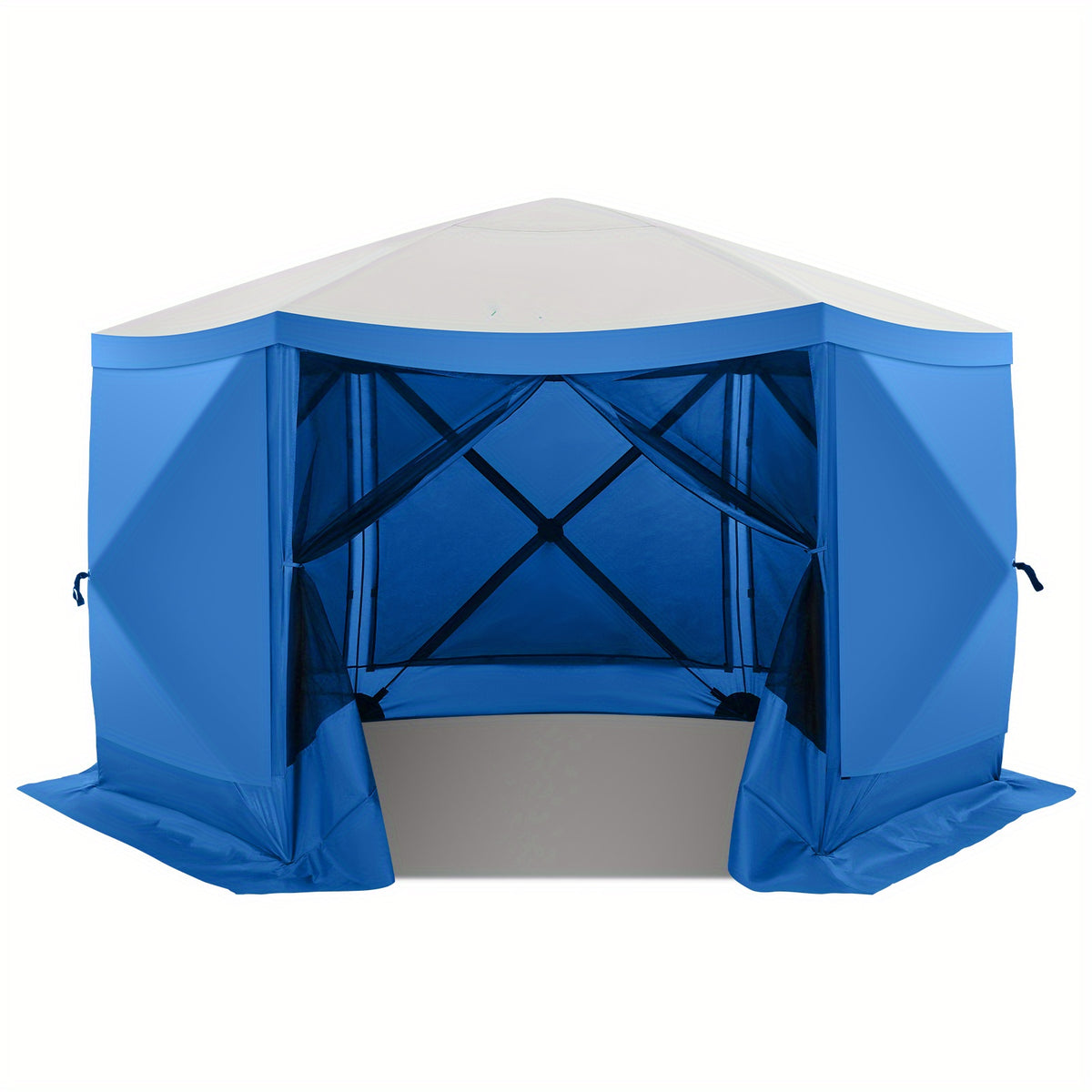 Pop-up Gazebo, 12x12ft Camping Gazebo, Outdoor Screen Gazebo, with Side Walls, Portable Hub Tent, with Tote Bag And Ground Stake