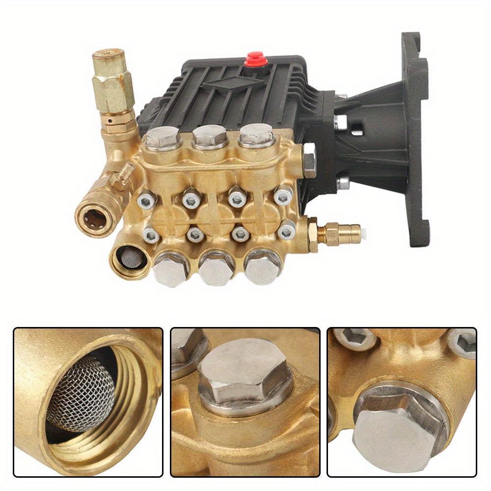 4400 PSI 4 GPM Heavy-Duty Pressure Washer Pump, 1" Horizontal Shaft, Replacement Power Washer Pump for Concrete, Roads, Parking Lots, Construction Sites, Building Exteriors & Industrial Surfaces