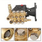 4400 PSI 4 GPM Heavy-Duty Pressure Washer Pump, 1" Horizontal Shaft, Replacement Power Washer Pump for Concrete, Roads, Parking Lots, Construction Sites, Building Exteriors & Industrial Surfaces