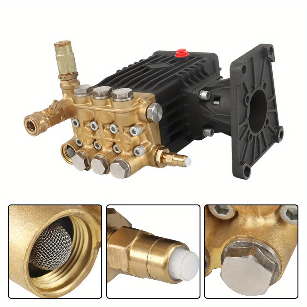 4400 PSI 4 GPM Heavy-Duty Pressure Washer Pump, 1" Horizontal Shaft, Replacement Power Washer Pump for Concrete, Roads, Parking Lots, Construction Sites, Building Exteriors & Industrial Surfaces
