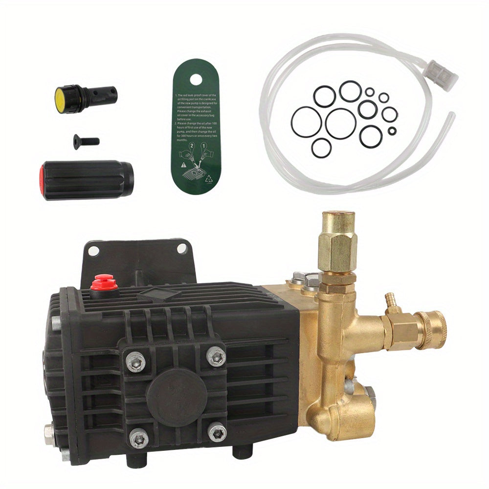 4400 PSI 4 GPM Heavy-Duty Pressure Washer Pump, 1" Horizontal Shaft, Replacement Power Washer Pump for Concrete, Roads, Parking Lots, Construction Sites, Building Exteriors & Industrial Surfaces