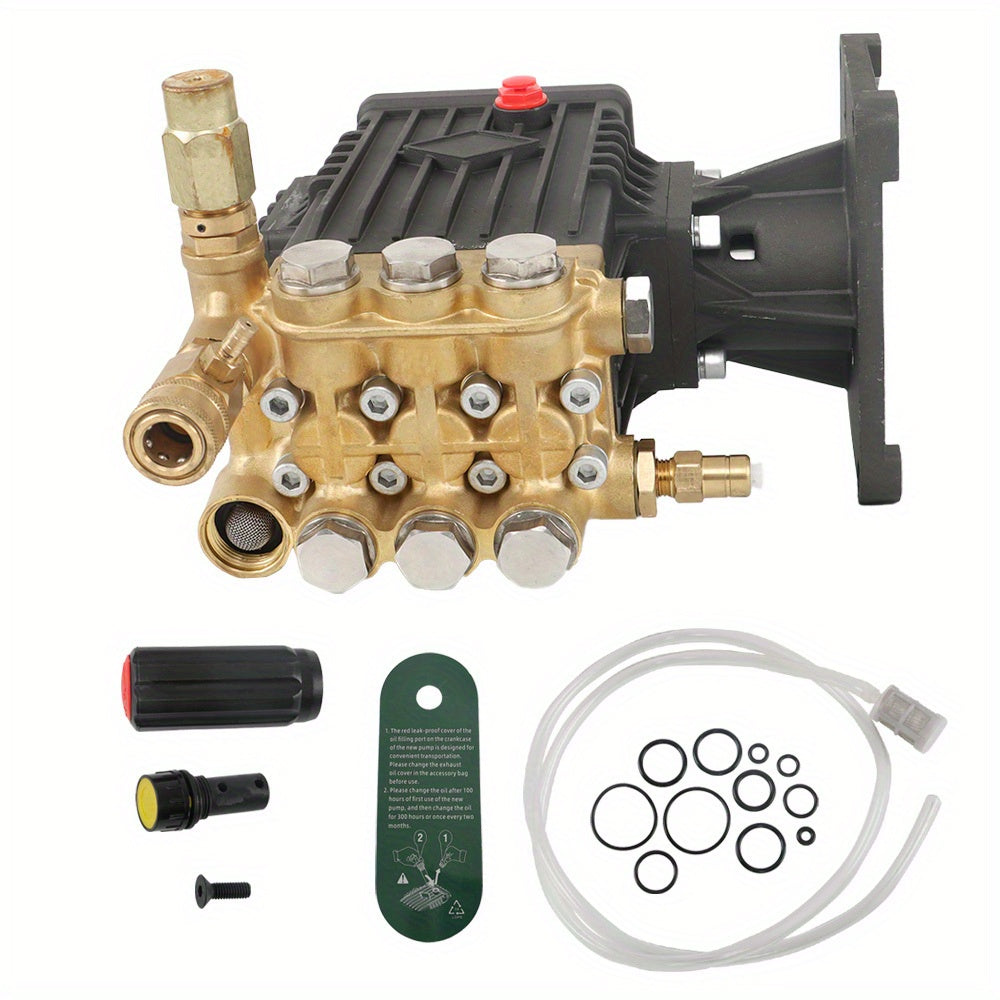 4400 PSI 4 GPM Heavy-Duty Pressure Washer Pump, 1" Horizontal Shaft, Replacement Power Washer Pump for Concrete, Roads, Parking Lots, Construction Sites, Building Exteriors & Industrial Surfaces