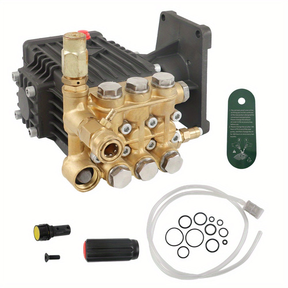 4400 PSI 4 GPM Heavy-Duty Pressure Washer Pump, 1" Horizontal Shaft, Replacement Power Washer Pump for Concrete, Roads, Parking Lots, Construction Sites, Building Exteriors & Industrial Surfaces