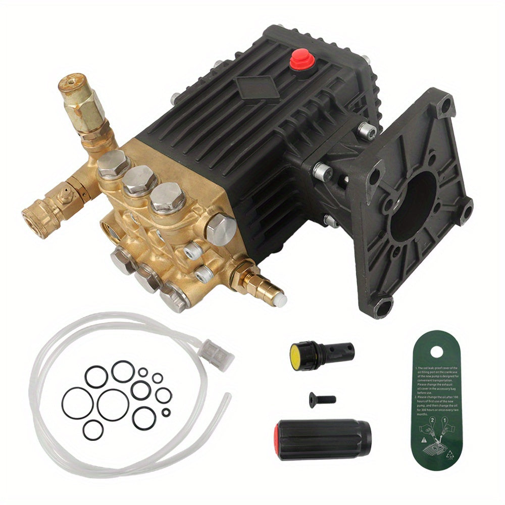 4400 PSI 4 GPM Heavy-Duty Pressure Washer Pump, 1" Horizontal Shaft, Replacement Power Washer Pump for Concrete, Roads, Parking Lots, Construction Sites, Building Exteriors & Industrial Surfaces