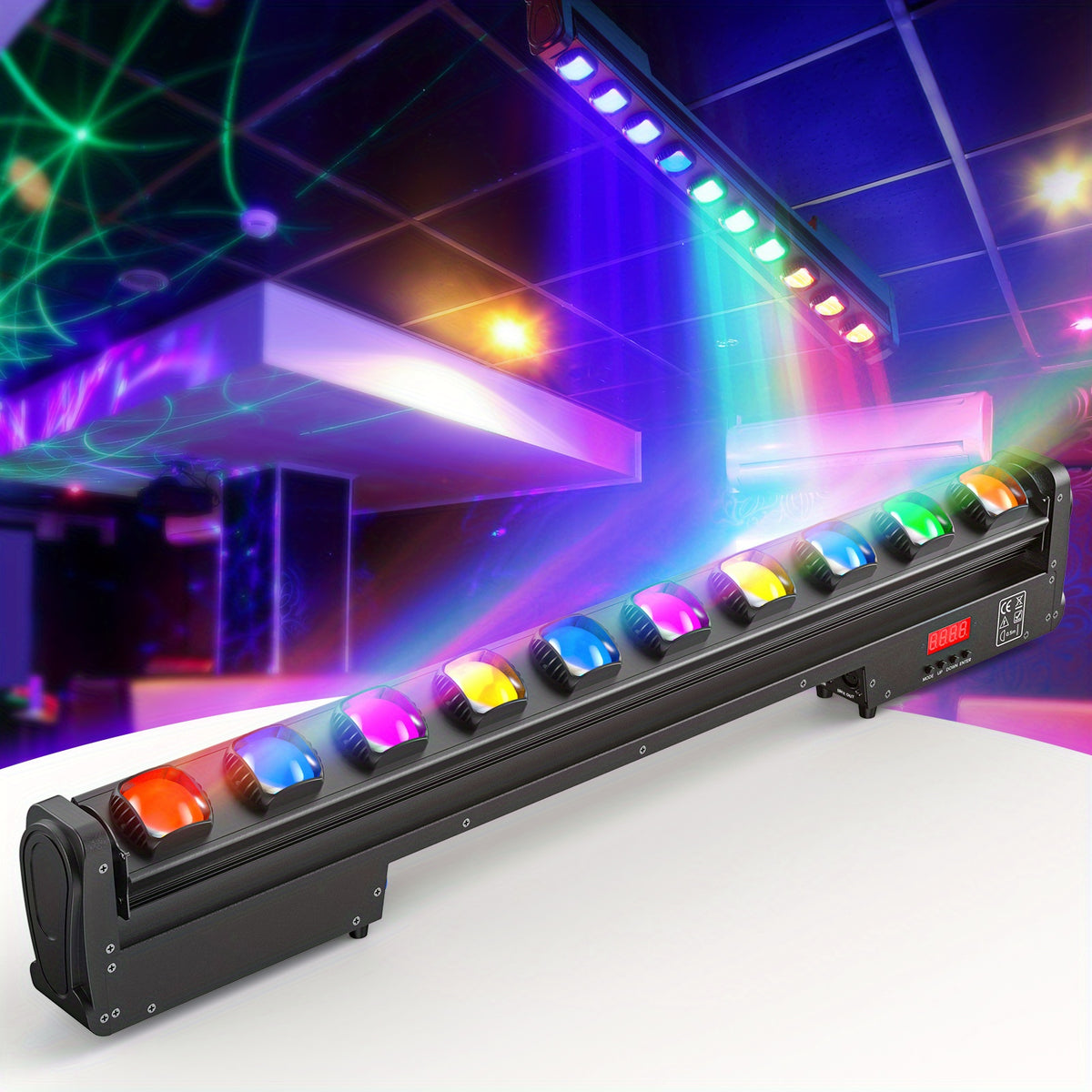 [Christmas Wedding] 250W 10Leds RGBW Stage Light Bar, Moving Head DMX Light Bar, DJ Lights Bar, 150 Degree Rotation Beam Wall Washer Light with DMX512 Control Auto Sound Activated for Christmas Wedding