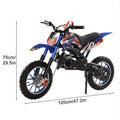Dirt Bike 50cc Two-Stroke Mini Mountain Motorcycle with Front and Rear Disc Brakes and Top Speed Up to 25 mph