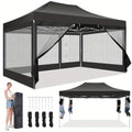 10x15ft Pop Up Tent, Canopy with Side Walls and Mesh, Includes Handbag, Enhanced Construction for Strength & Stability, Easy Setup, Perfect for Parties in Gardens, Lawns, Terraces, and Outdoor Festivals
