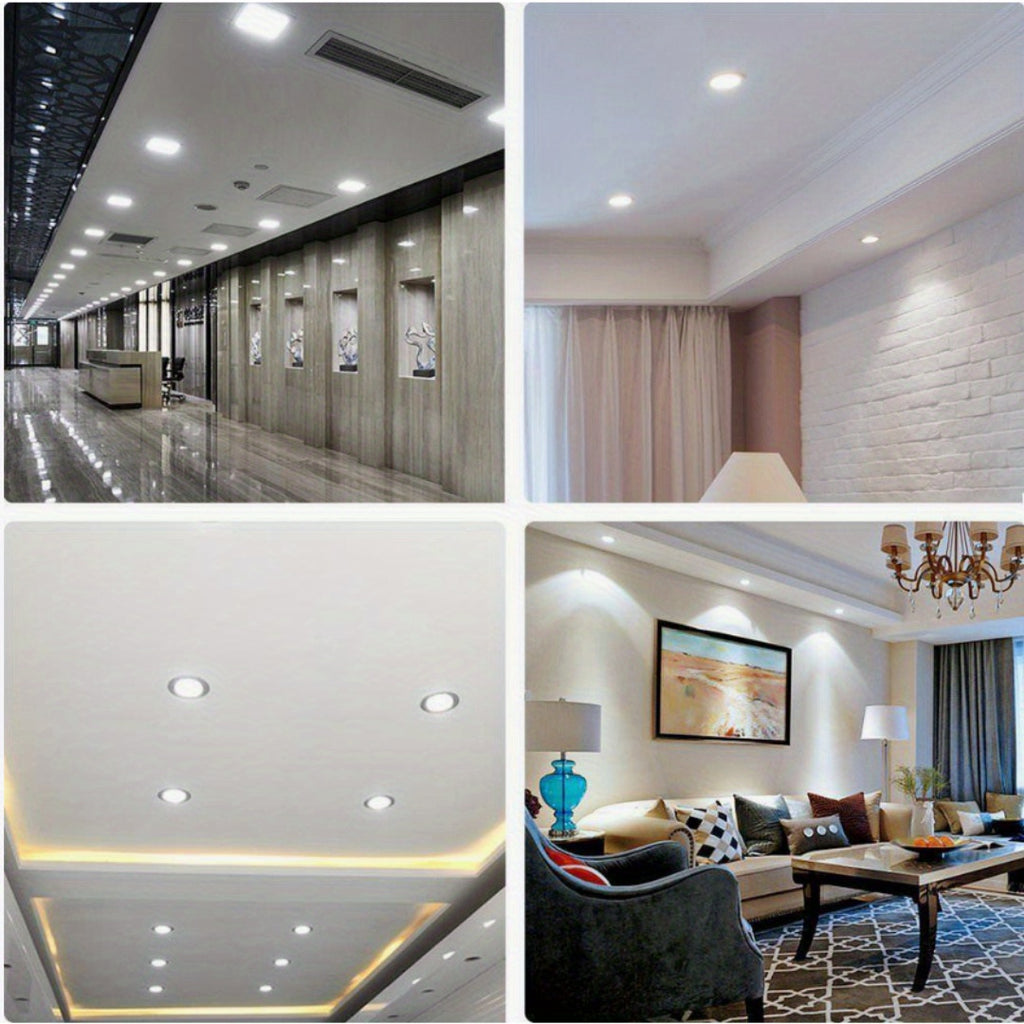 24/72-Pack 6-Inch 5CCT Ultra-Thin LED Recessed Ceiling Light with Junction Box, 2700K/ 3000K/ 3500K/ 4000K/ 5000K Optional, 1050LM Brightness, Dimmable Slotless Wafer Downlight, 12W Is Equivalent to 110W And Is Suitable for Ceiling Lighting