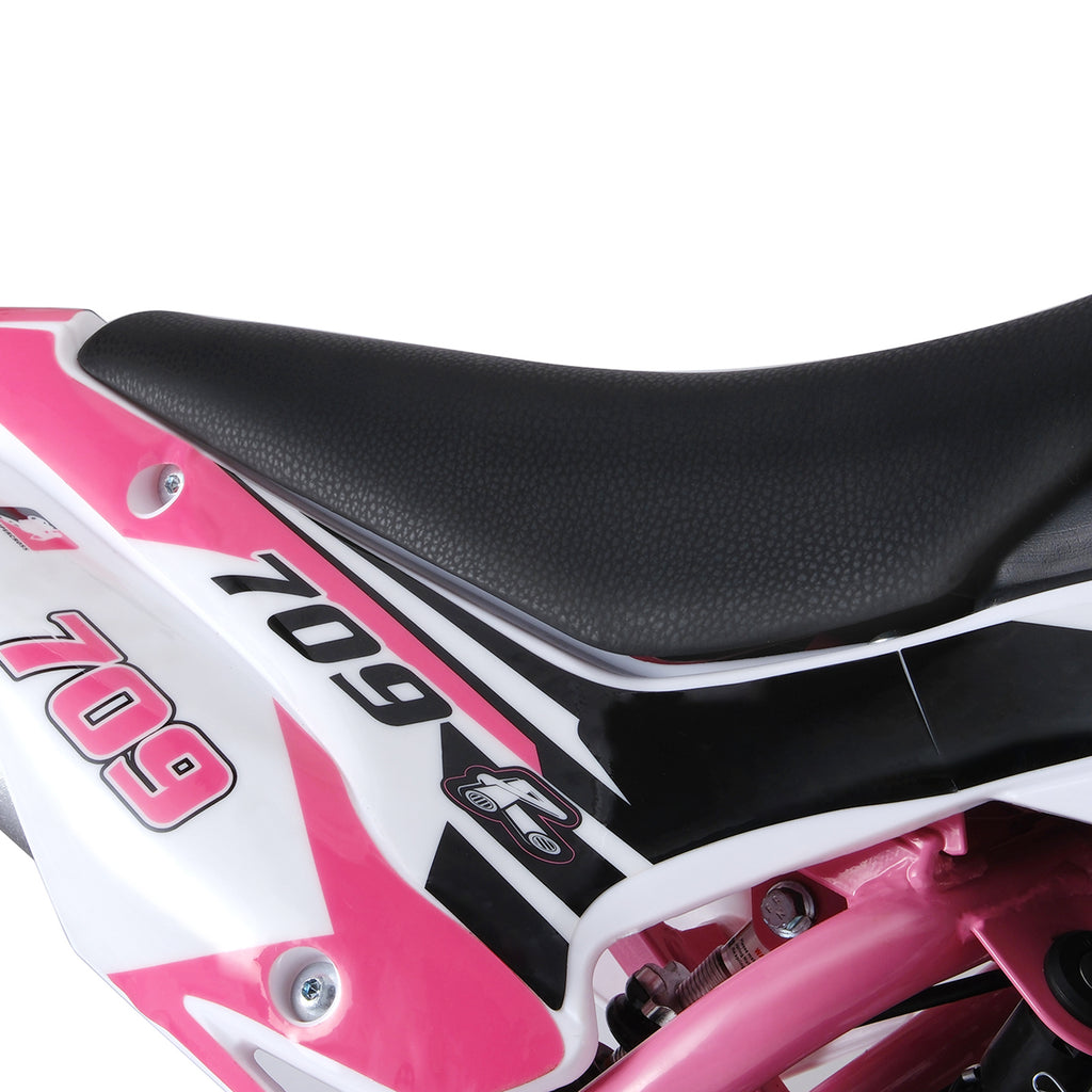 A 47.24*27.56 Inch - Mini Motorcycle 49cc 2-stroke - Off-road Gas-powered Off-road - Off-road Mini Pocket Motorcycle - With Front And Rear Disc Brakes (pink) - Without Battery
