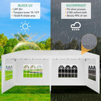 10x20 Pop Up Canopy with 6 Sidewalls, Waterproof Canopy Outdoor Event Shelter UPF 50+ Gazebo Portable Tents for Parties Beach Camping Wedding Commercial