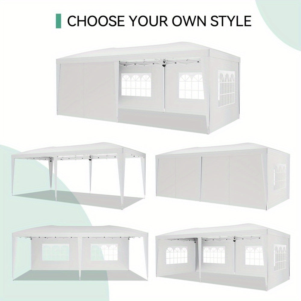 10x20 Pop Up Canopy with 6 Sidewalls, Waterproof Canopy Outdoor Event Shelter UPF 50+ Gazebo Portable Tents for Parties Beach Camping Wedding Commercial