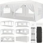 10x20 Pop Up Canopy with 6 Sidewalls, Waterproof Canopy Outdoor Event Shelter UPF 50+ Gazebo Portable Tents for Parties Beach Camping Wedding Commercial