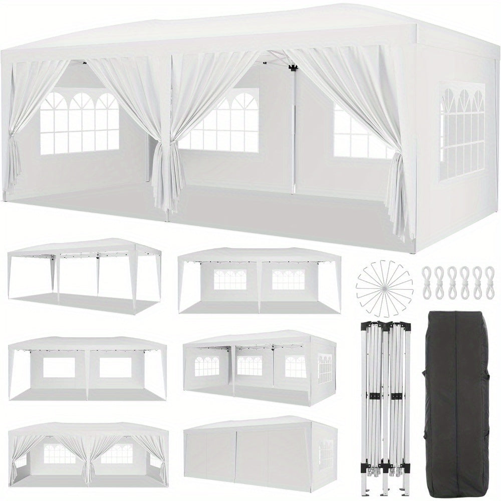 10x20 Pop Up Canopy with 6 Sidewalls, Waterproof Canopy Outdoor Event Shelter UPF 50+ Gazebo Portable Tents for Parties Beach Camping Wedding Commercial