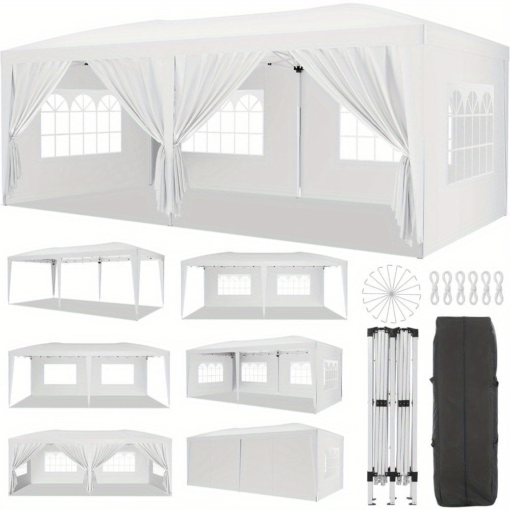 10x20 Pop Up Canopy with 6 Sidewalls, Waterproof Canopy Outdoor Event Shelter UPF 50+ Gazebo Portable Tents for Parties Beach Camping Wedding Commercial