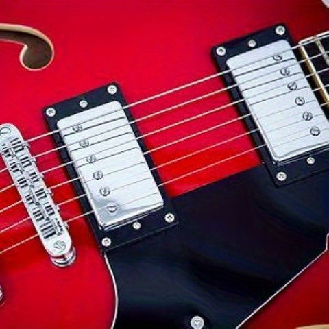 Grote Full Scale Electric Guitar Semi-Hollow Body Guitar Stainless Steel Frets (Vintage Sunburst)