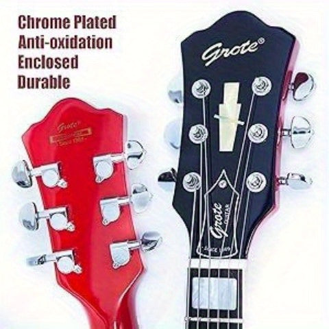 Grote Full Scale Electric Guitar Semi-Hollow Body Guitar Stainless Steel Frets (Vintage Sunburst)