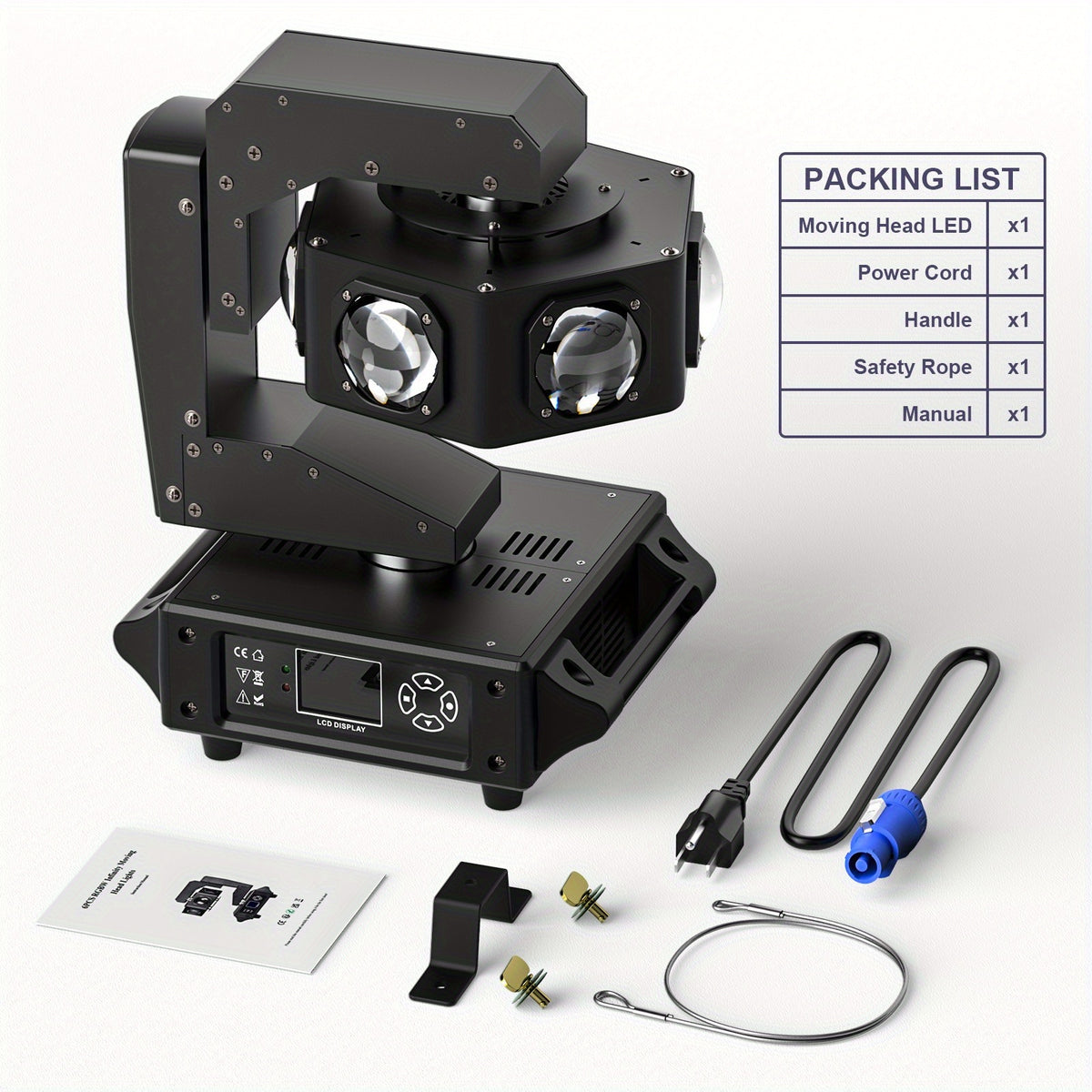 240W LED RGBW Moving Head Lights Single Flying Magnetic Light for DJ Disco Stage Prom Bar Party Dance Floor Club DMX512 14/16CH