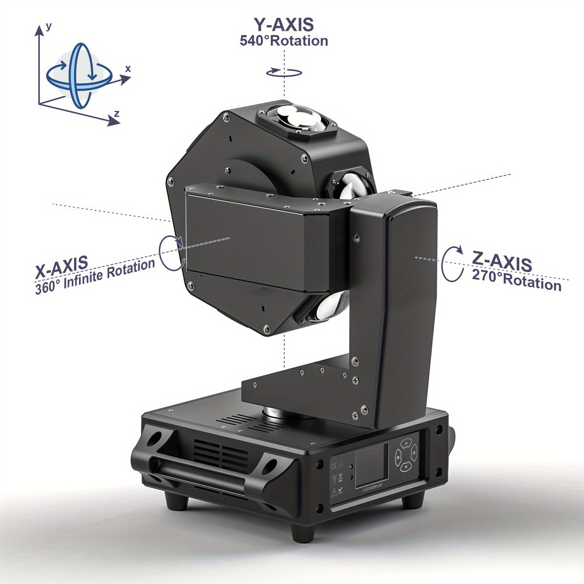 240W LED RGBW Moving Head Lights Single Flying Magnetic Light for DJ Disco Stage Prom Bar Party Dance Floor Club DMX512 14/16CH