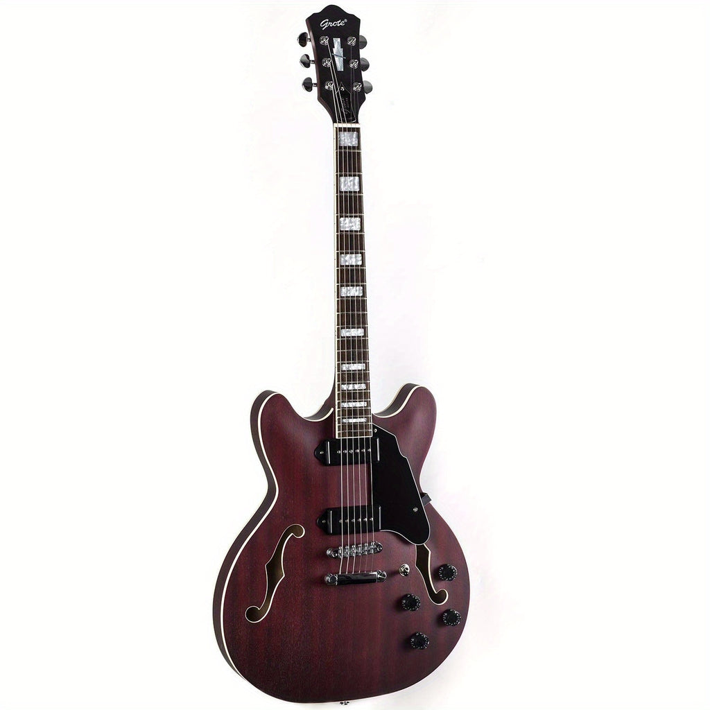 GROTE Semi-Hollow Body Electric Guitar with a Matte End And P90 Pickups